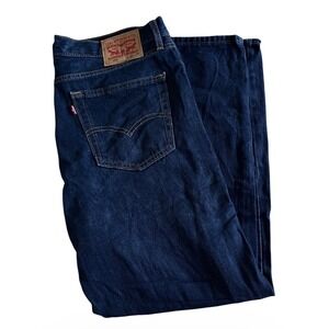 Levis 550 Jeans Mens 36x32 Blue Denim Relaxed Fit Straight Leg Dark Wash Red Tab